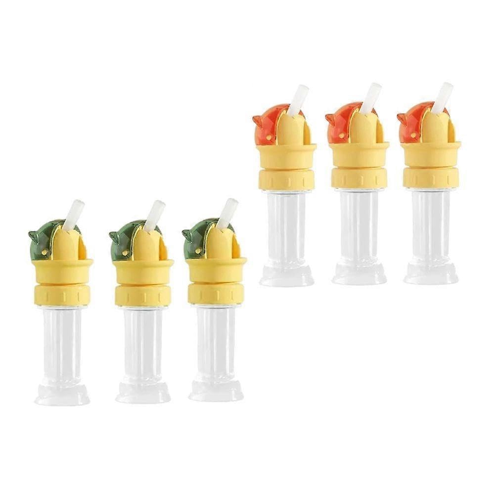 6PCS Reusable Children Beverage Water Bottle Straw Lid Straw Cover Spout