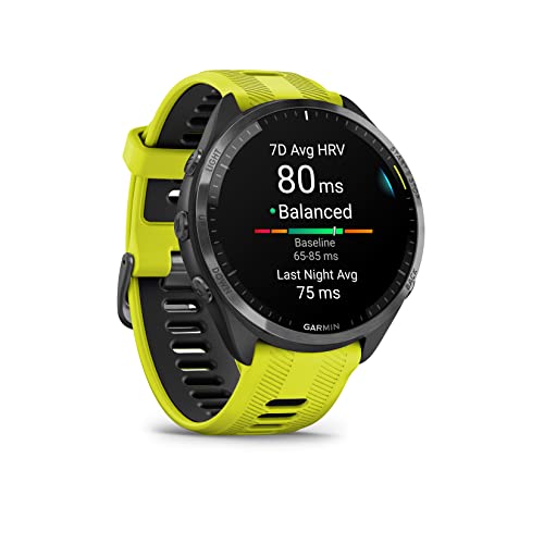 Image of Garmin Forerunner 965 Running Smartwatch, Colorful AMOLED Display, Training Metrics and Recovery Insights, Amp Yellow and Black