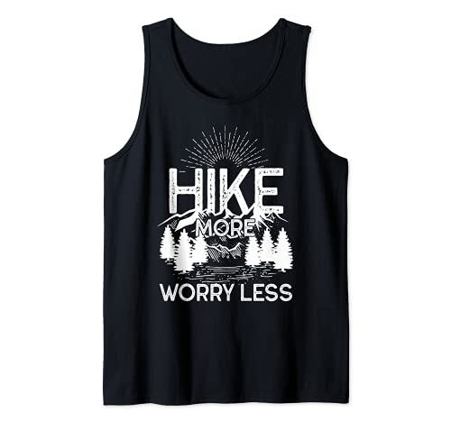 Camping Hike More Vintage Sunset Mountain Climbing Tank Top, Black