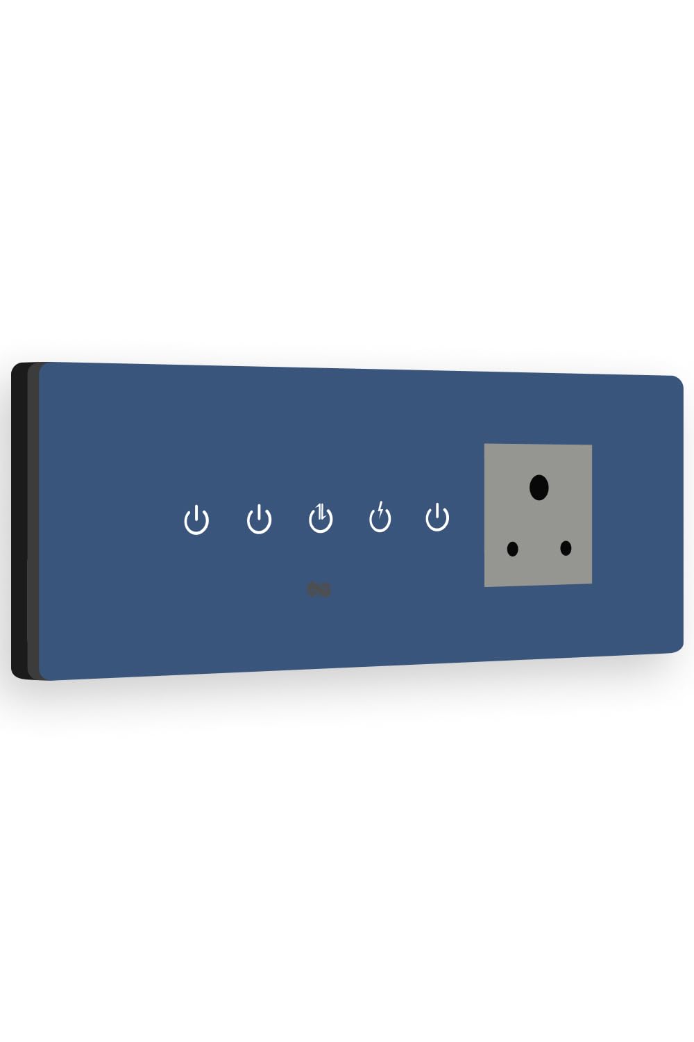 IOTICS Smart Wifi Switch Board: 4 x Switch & 1 Smart Plug Module. Touch Control, Remote, App Control. Voice Control with Alexa & Assistant. Smart Touch Switch Board For Home Automation (Blue)