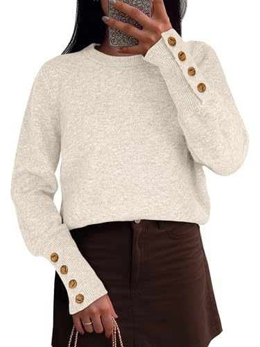 ANRABESS Sweaters for Women Long Sleeve Crewneck Casual Loose Wool Blend Soft Knit Pullover Tops 2025 Fall Fashion Outfits