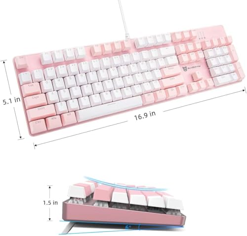 Teclado mecánico de 104 teclas Qisan con distribución estadounidense 6