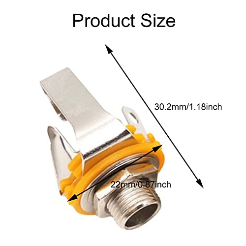 Gitarrenbuchse, Gitarrenbuchse Stereo, Stereo Buchsen Leiter Gitarre, Buchse Gitarre Eingangsbuchse, 6.5mm Klinkenstecker Einbaubuchse, für Instrument Gitarre Bass Stereo zweikanalig,10 Stück