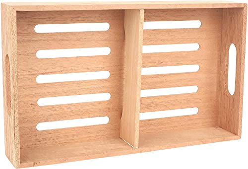 Mantello Spanish Cedar Cigar Tray, Adjustable Divider, Fits Large Humidors, for Humidor or Walk-in Closet 12.5" x 7.5"x 2.25" - Thumbnail 5
