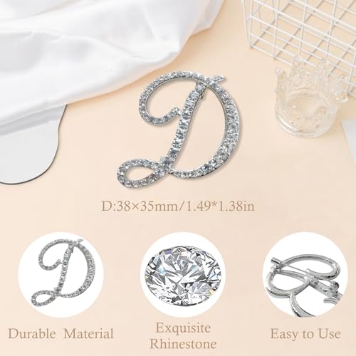 Image of Rhinestone Initial Brooch Pin for Women, Alphabet Gold Letter Brooch A-Z with Crystal, Metal Pin for Hat Bag Dress Suit Accessory for Men