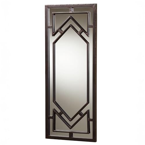 Touch of Class Geometric Bullock Metal Wall Mirror Panel Dark Bronze 16" Wx40 H