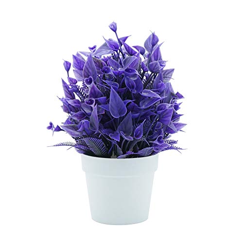 uyhghjhb Artificial Calla Flower Mini Potted Fake Plant Bonsai Office Home Desktop Decor Purple