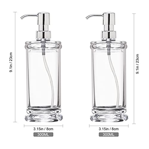 Ettori Soap Dispenser 2 Pack Hand Soap Dispenser With Pump Stainless Steel, Clear Soap Dispenser For Kitchen Sink And Bathroom, Plastic Dish Soap Dispenser #TOP6