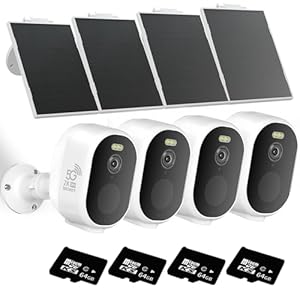 Security Cameras Wireless Outdoor, 2K/3MP QHD Home Security System 4-Cam Kit with 130°-Wide View, Night Vision, Spotlight,IP65 Waterproof, Support Alexa,2.4GHz & 5GHz WiFi,Cloud/SD