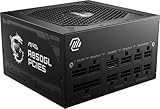 MSI MAG A850GL PCIE5 Netzteil, 850W, 80 Plus Gold, voll modular, ATX 3.0, unterstützt PCIe 5.0 GPU, 120mm FDB Lüfter mit dynamischen Kugellager, Full-Bridge LLC, Schwarze Flackkabel - 7 Jahre Garantie