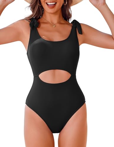 AI'MAGE One Piece Swimsuit Women 2025 Tummy Control Bathing Suits Cutout Scoop Neck Swimwear Push Up Swim Suit