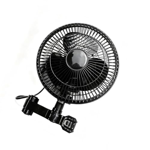 Auratrove Ventilateur oscillant à clip pour tente de culture, rotation à 90° avec vitesse réglable, circulation d'air silencieuse pour plantes, noir