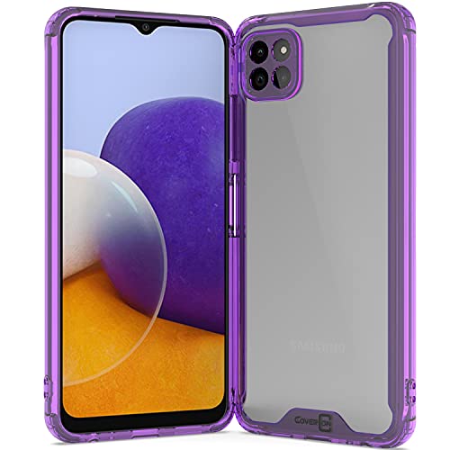 CoverON Slim Cover Designed for Boost Celero 5G Phone Case, Crystal Clear Lightweight Hard Back - TPU Purple Bumper
