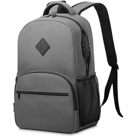 OZCHIN Smell Proof Bag, Smell Proof BackPack with Combination Lock, Water Resistant Smell Proof Bags Classics Large Capacity Carbon lining Travel Backpack Great Gifts for Men Women(Light Gray) Cover