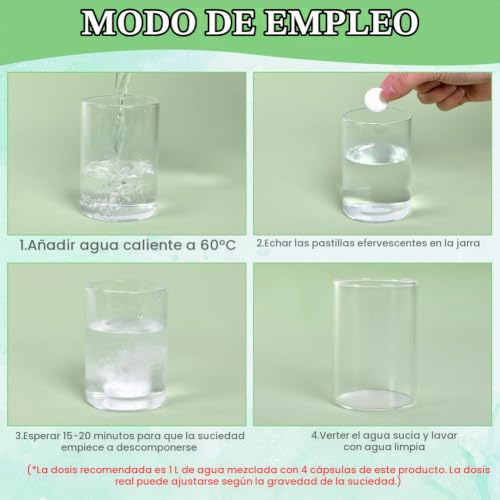 Miniatura 3 de Hotut Bottle Clean Tablets,32pcs Pastillas De Limpieza Eficientes Contra Incrustaciones Y Olores,Clean Tablets,Pastillas Descalcificadoras Para Botellines Y Acero Inoxidable,Vidrio,Tazas De Café