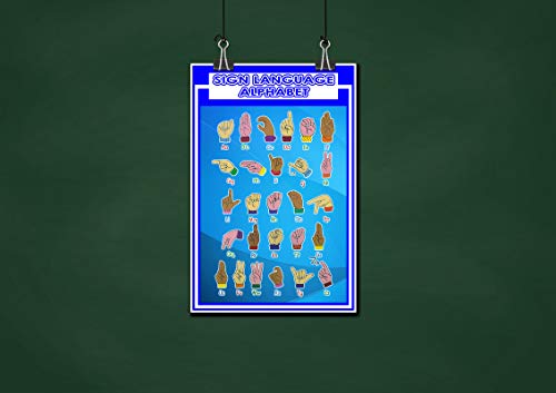 Jmm Industries Sign Language Alphabet Poster Quote Motivational Educational Inspirational School Elementary Homeschool 12-Inches By 18-Inches Print Wall Art Cap00112, Multicolor #TOP2