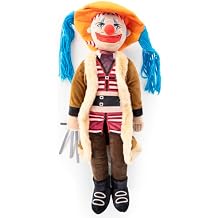 One Piece Buggy Plush Pillow Buddy - Super Soft Clown Character Pillow - Polyester Microfiber, 26 Inches
