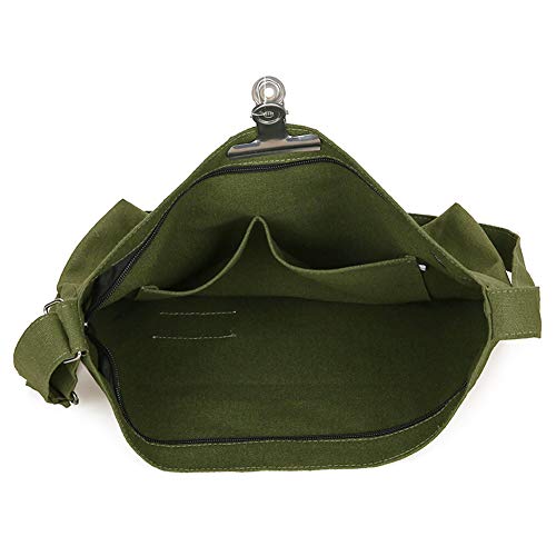 Covelin Women's Retro Large Size Canvas Shoulder Bag Hobo Crossbody Handbag Casual Tote Olive drab