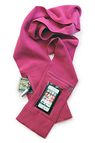 Peepsnake Smart Phone Scarf, Clear Touch Pocket, Back Camera Window, Xtra Pouch, Pink