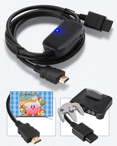 Herfair Adaptador HDMI N64 para HDMI Gamecube Cabo Link HD para N64 1080P Qualidade de Imagem Upscal