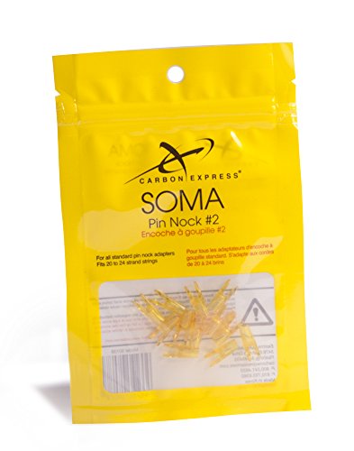 Carbon Express Soma Pin Nock, Size #1 (14-18 Strand Strings), 12-Pack, Yellow #TOP2