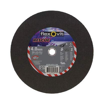 Flexovit66252920472 Cutting Disc for Steel for Desktop Cutters to 80 M/S, TO 24 r-bf41, 350 mm D X 3 mm E X 25.4 MM AG
