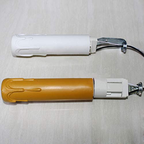 E-Outstanding 12Pcs E12 Candelabra Base White E12 Candle Socket Covers With Realistic Wax Beads 1 Inch Diameter 4 Inches Length #TOP4