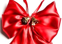 CaPiSo 20x40 cm Große Satin-Doppelschleife ohne Basteln Schleife Geburtstag Weihnachtsschleife Weihnachten Hochzeit Doppelschleife Satinschleife (Glocken Rot) – Ansicht 3