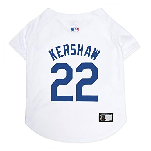MLBPA Dog Jersey - Clayton Kershaw #22 Pet Jersey - MLB Los Angeles Dodgers Mesh Jersey, Large