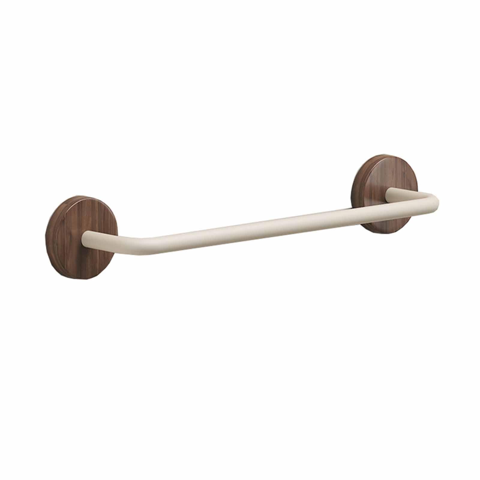 Porte-serviettes en bois de noyer 70 cm blanc pour mur intact
