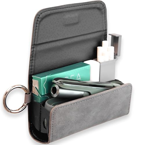 e-smoQ [20+ Couleurs] Étui compatible avec IQOS ILUMA et ILUMA Prime, accessoires de haute qualité étui pour IQOS Iluma Kit (gris)