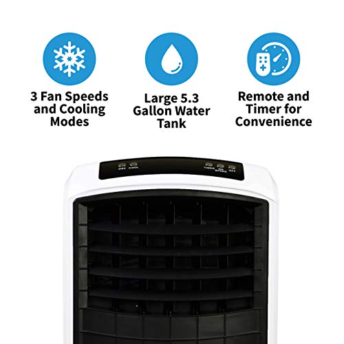 Newair, Af-1000W, Portable Indoor Tower Fan With Evaporative Air Cooler And Humidifier, 300 Square Foot Effective Range, White #TOP3