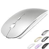 KLO Rechargeable Bluetooth 5.2/3.0/Type-C/USB-2.4G Mouse for MacBook/MacBook air/Pro/iPad, Wireless Mouse for Laptop/Notebook/pc/iPad/Chromebook (Gold)