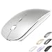 Rechargeable Bluetooth Mouse for Laptop Mac Pro Air Bluetooth Wireless Mouse for MacBook pro MacBook Air MacBook Mac Window Laptop (Silver)