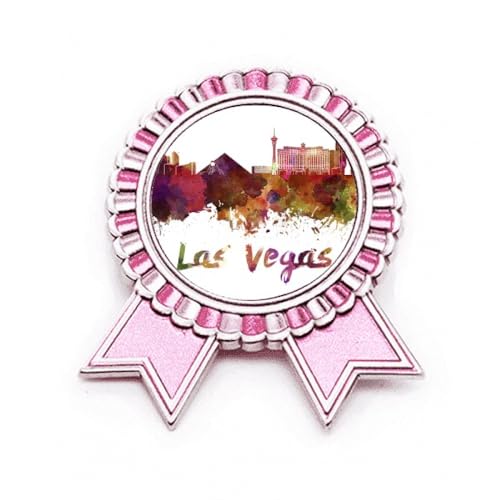 Broche aquarelle Las Vegas Amecity Rose en métal taille M pour veste
