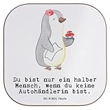 Mr. & Mrs. Panda Untersetzer Gläser Autohändlerin Herz - Geschenk, Eröffnung Autohaus, Autoverkäuferin, Führerscheinprüfung, Bierdeckel,