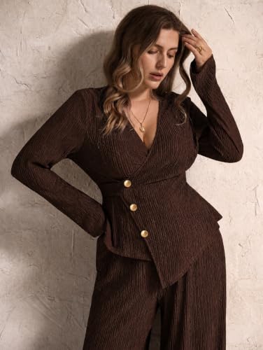 Image of LITZO Women's Co-Ord Set | Stylish Matching Top & Bottom Set | Shirt and Pant Set for Women | Casual Two Piece Lounge Outfit | Office Wear Western Outfit (L-203-207)