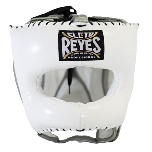 CLETO REYES Boxing Traditional Headgear, Leather, Silver Storm