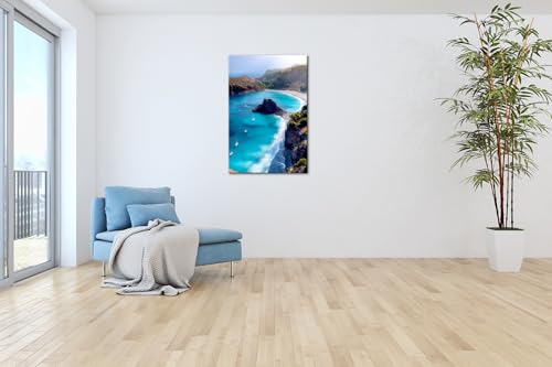 Eau bleu azur lagon caché deyoli impression 90x60 cm