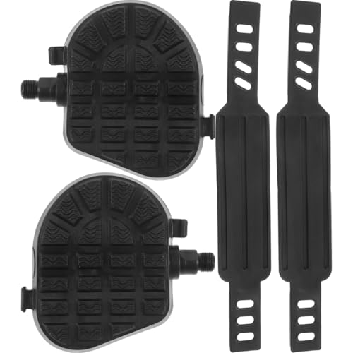 Toddmomy Foot Lace Straps for Exercise Bike Pedals Compatible with Indoor Stationary Bikes 11.02X1.77 Inch Adjustable Replacement Cycling Pedal Accessory