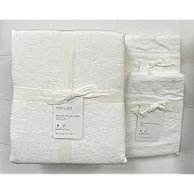 Pottery Barn Belgian Linen Flax Duvet Cover King/California King & Two Euro Shams*White*