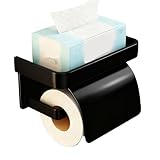 Portarrollos Papel Higienico Adhesivo Plata, Portarrollos Escobillero, Porta Rollos de Papel Higienico con Estante de Almacenamiento, Aluminio, para Cocina, Baño