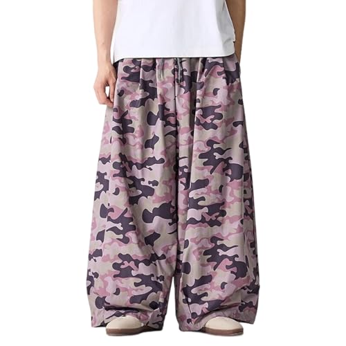 Pantalon yoga homme streetwear ample avec cordon de serrage et coupe droite fluide