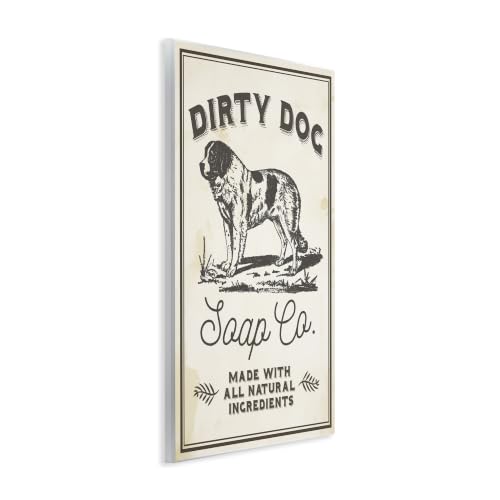Image of Dirty Dog Soap Vintage Sign, 13 x 19 Inch Mounted Print on Wall Plaque