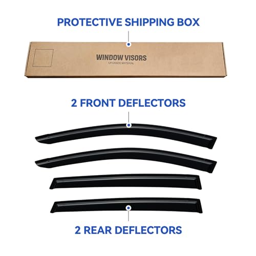 Image of Window Visors Rain Guards for 2013-2018 Toyota Rav4, Out-Channel Window Vent Wind Deflectors Visors Shades for 13-18 Toyota Rav4