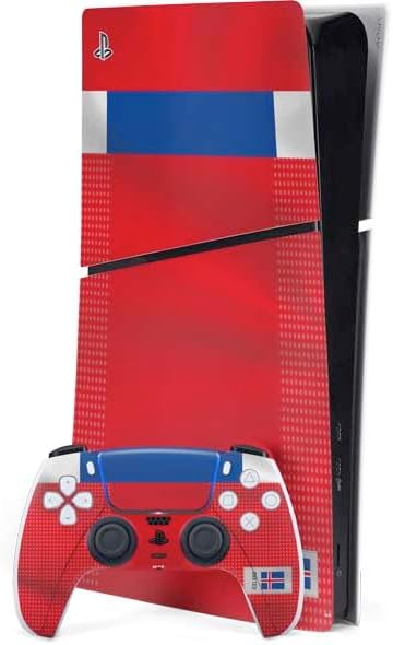 Skinit Decal Gaming Skin Compatible with PS5 Slim Digital Edition Console - Officially Licensed Iceland Soccer Flag Design