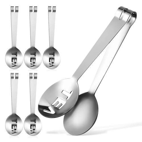 Cabilock 6piezas Pzs Pinzas Para Bolsas De Té Acero Inoxidable Con Mango Ergonómico Clip Seguro y Multifuncional Para Servir Té y Alimentos Diseño Compacto Fácil De Transportar