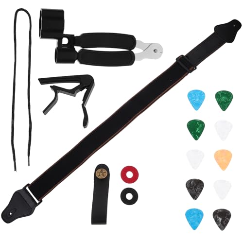 HOODANCOS Kit de Accesorios para Guitarra con Correa de Algodón Suave Capo y Púas Compatible con...
