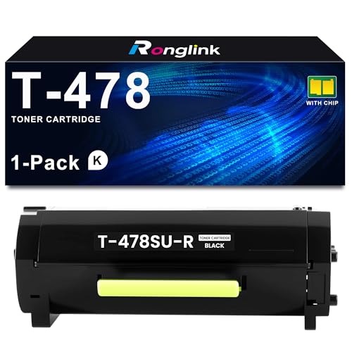 Ronglink T-478 Black Toner Cartridge (with Chip) Replacement for Toshiba T478 T-478SU-R T478SUR Toner Cartridge High Yield Works with E-Studio 478S 478P Printer (1-Pack, 20,000 Pages)
