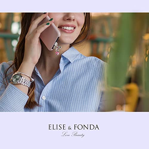 Elise & Fonda Tp107 Type-C Usb Charging Port Gorgeous Crystal Anti Dust Plug Bow Heart Pendant Cell Phone Charm For Samsung Galaxy/Huawei/Oneplus/Xiaomi/Oppo New Android Phones #TOP4